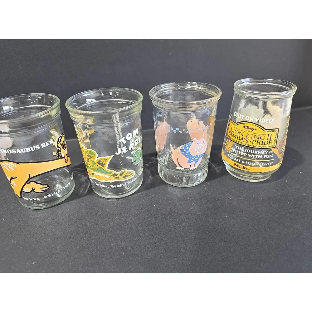 Vintage Welchs Jelly Jars Mixed Characters Lion King Tom & Jerry